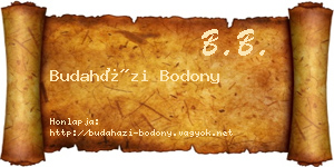 Budaházi Bodony névjegykártya
